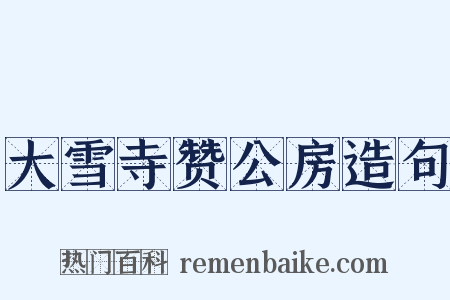 大雪寺赞公房造句是什么意思的图片